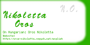 nikoletta oros business card